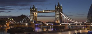 dawn, Tower Bridge, London, coloured lights, bridge, Debbie Lias, photography